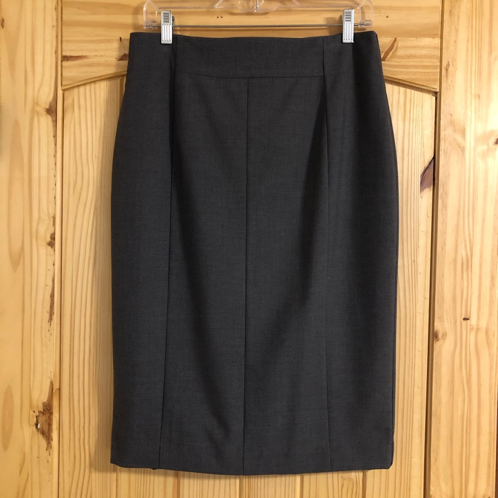 Worthington 10TALL Gray Modest Pencil Skirt